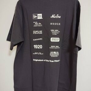 新品NEWERA (ニュ−エラ) 半袖Tシャツウォッシュド コットンLogo Archive L スミクロブラック黒オーバーサイズ