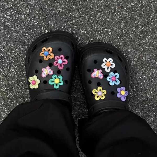 クロックス crocs ジビッツ デコ y2k お花 サンダル アクセサリー 蝶