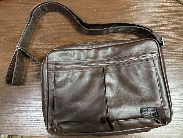 ポーター フリースタイル ショルダーバッグ (L)サイズ ブラウン PORTER 吉田カバン【極美品】