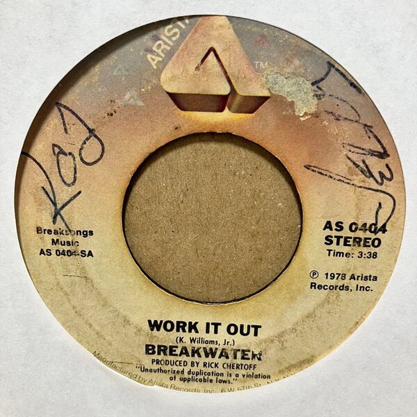 【7インチ】フリーソウル名曲!Breakwater / Work It Out