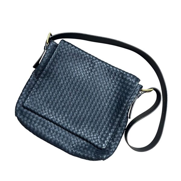 BOTTEGA VENETA イントレチャート ショルダー バッグ レザー ボッテガヴェネタ メッセンジャー ブラック