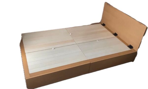 muji 無印良品 セミダブル オーク材 収納ベッド ベッドフレーム ベージュ 木製