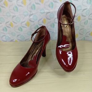 Morgan ストラップパンプス レッド (P-79)