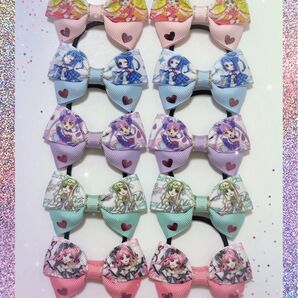 キミとアイドルプリキュア ハンドメイド キッズヘアゴム 10個セット キュアアイドル ウインク キュンキュン ズキューン キッス