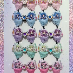 キミとアイドルプリキュア ハンドメイド キッズヘアゴム 10個セット キュアアイドル ウインク キュンキュン ズキューン キッス