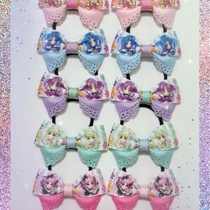 キミとアイドルプリキュア ハンドメイド キッズヘアゴム 10個セット キュアアイドル ウインク キュンキュン ズキューン キッス