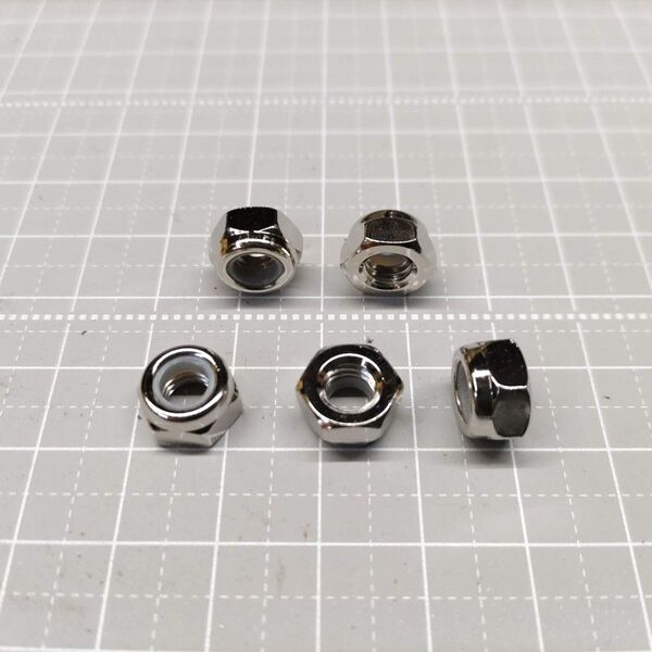 Y19N ナイロンナット 2種 M6 P1.0 高6mm ニッケル 50個
