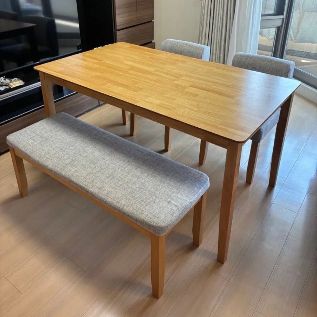 【送料無料】IKEA イケア BJURSTA 6人掛けテーブル ベンチ イス3脚 ダイニングテーブル イケア IKEA BJURSTA 黒 ブラック 伸縮