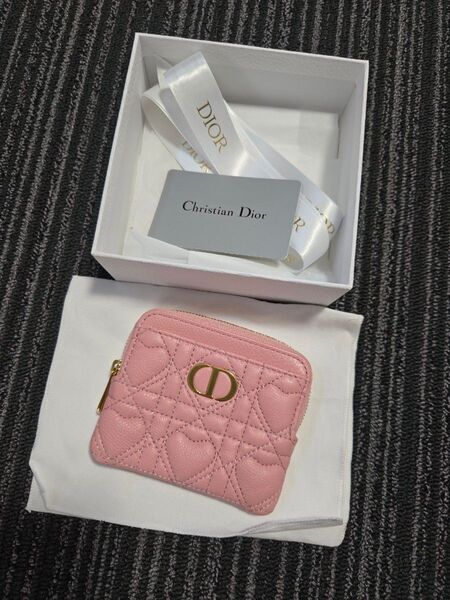Dior ハート型 コインケース ピンク 未使用に近い ウォレット カードケース