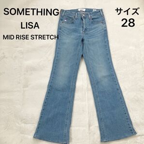 SOMETHING LISA ブーツカット デニム サイズ28 NO.SKY31 デニムパンツ フレアデニム Gパン