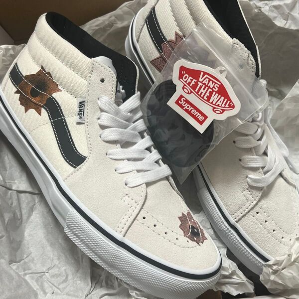 Supreme Vans Nate Lowman Skate Grosso Mid us8.5 26.5cm コラボ 弾痕