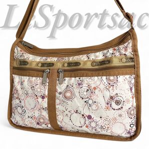 美品 LeSportsac レスポートサック ショルダーバッグ ナイロン 斜め掛け 総柄 花柄