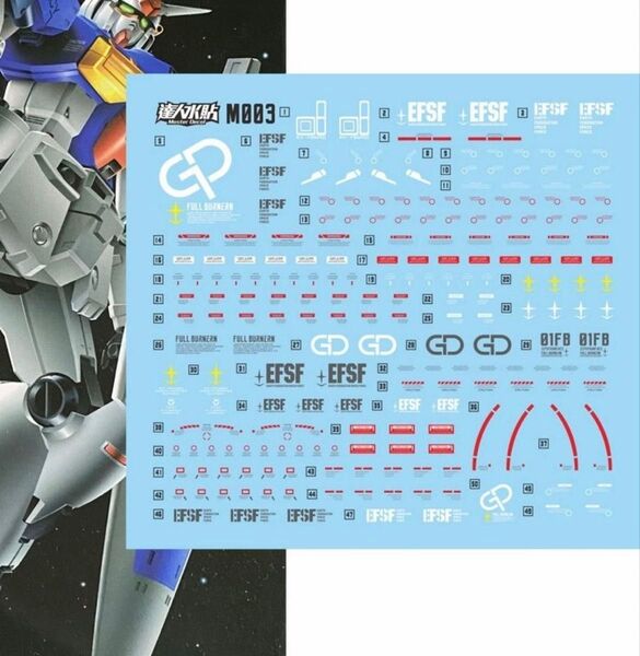 MG 1/100 試作1号機 GP01FB用水転写式デカール 他社製 ガンダム ガンプラ