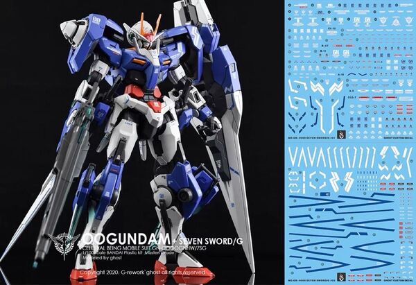 MG 1/100 ダブルオーガンダムセブンソード用水転写式デカール 他社製 ガンダム ガンプラ プラモデル