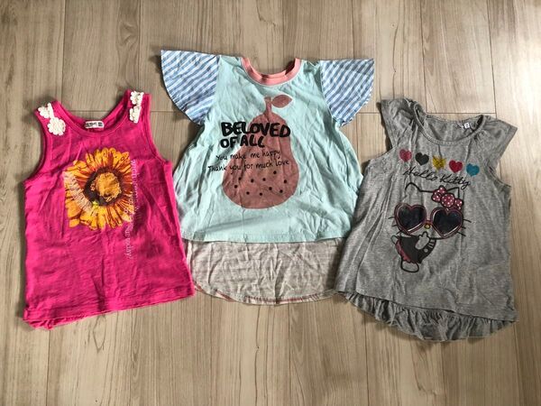 子供服 女の子 トップス チュニック 半袖 3枚セット 110cm 夏服 まとめ売り