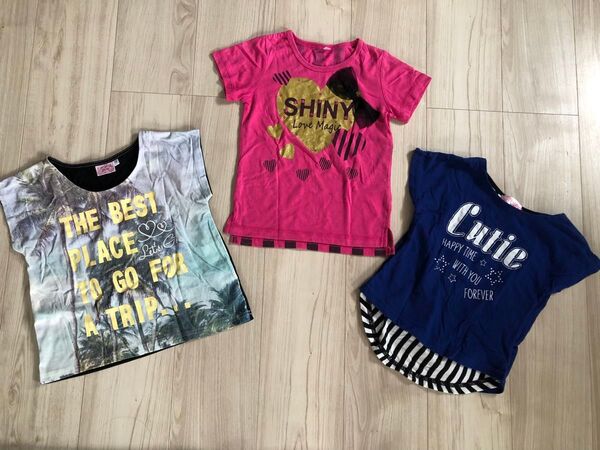 子供服 女の子 トップス Tシャツ 半袖 3枚セット 110cm 夏服 まとめ売り