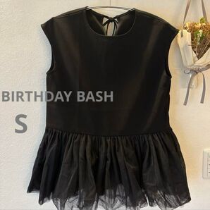 BIRTHDAY BASHバースデーバッシュ チュール MIMI TOPS ノースリーブトップス ブラック