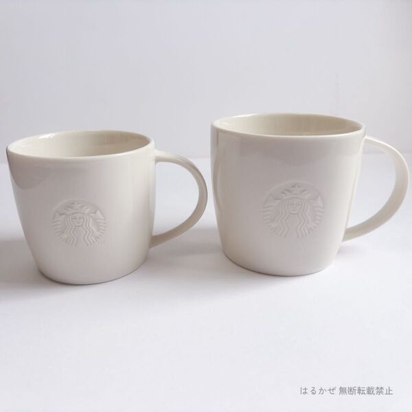 【美品】スタバ ロゴマグホワイト 2個セット 237ml&355ml S&T STARBUCKS マグカップ サイレン