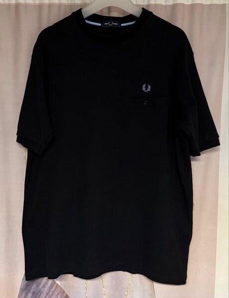 フレッドペリー 鹿の子 カノコ ポケット Tシャツ ブラック系