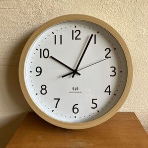 壁掛け時計 電波時計 ステップ秒針 フォーレ(ナチュラル) ニトリ