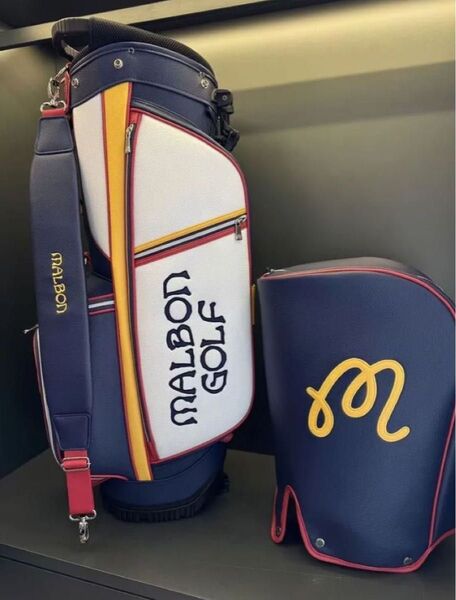 マルボンゴルフ Malbon Golf キャディバッグ ネイビー 男女兼用 ゴルフバッグ 新品