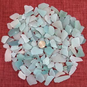 大量 シーグラス ブルー 中 ~ 微小 500g #貝殻No.334