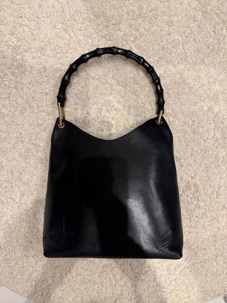 ★美品★GUCCI バンブー ハンドバッグ ブラック レザー