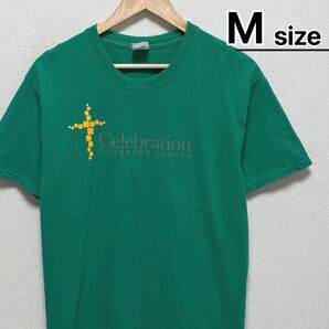 USA古着 Tシャツ M グリーン 緑 プリント ロゴ PORT&COMPANY
