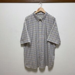 US古着 半袖シャツ 3X チェック グレーベージュ St.John’s bay