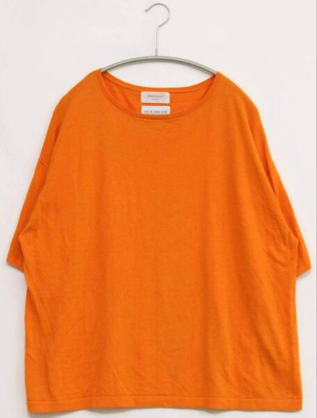 トップス ブラウス 半袖 オレンジ カラートップス カットソー Tシャツレディース OPAQUE CLIP