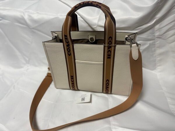 極美品 COACH コーチ CU997 スミス トート リファインド ペブル レザー 2WAY ショルダー ハンドバッグ