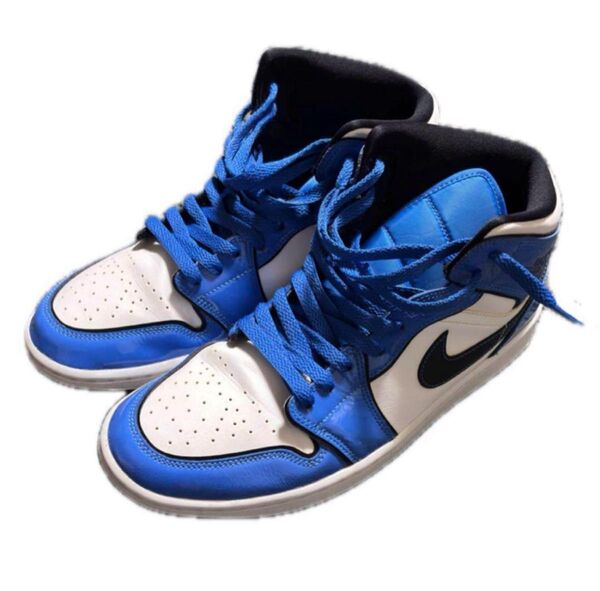 NIKE air jordan 1 mid se signal blue 値下○ ナイキ エア ジョーダン