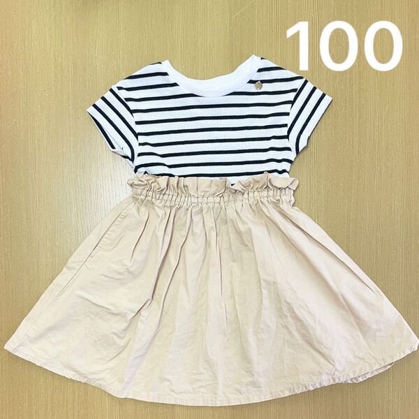 ワンピース 100 アプレレクール ボーダー 半袖
