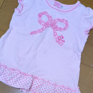100cm★mikihouseホットビスケッツふりるTシャツ