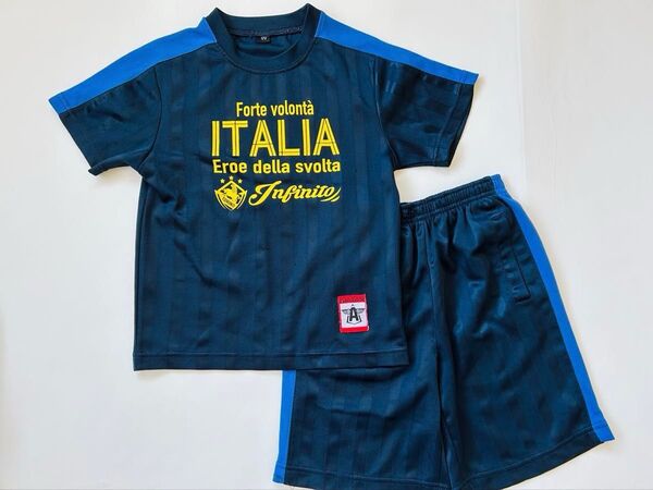 サッカー ウェア 西松屋 ユニフォーム風 セットアップ 120cm 青 子供服 男の子 半袖 半ズボン ハーフパンツ