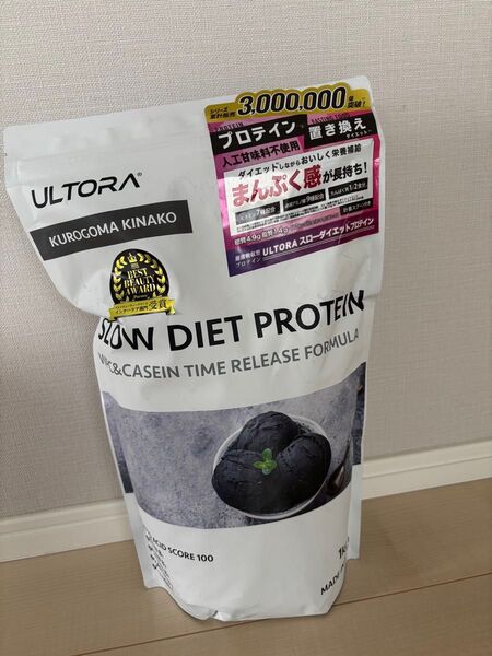 ウルトラULTORA スローダイエット プロテイン 黒ゴマきなこ風味/1kg