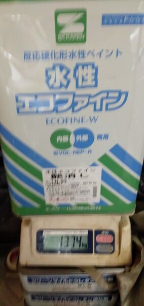 塗料ペンキDIY水性艶消し白色系13キロほど 水性エコファイン