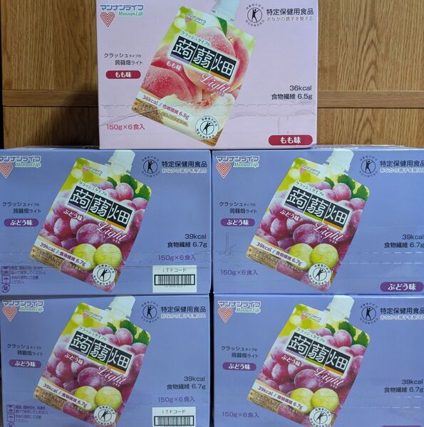 蒟蒻畑 ぶどう味 24個 もも味 6個