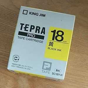 ★新品★テプラPROテープカートリッジ(パステル) 黄ラベル黒文字 18mm SC18Y-H TEPRA★