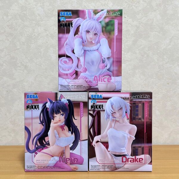 勝利の女神:NIKKE Yumemirize アリス ネロ ドレイク Alice Nero Drake フィギュア 3個セット