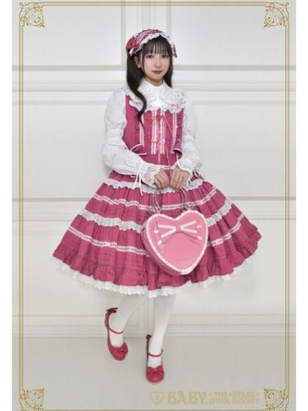 ベイビーザスターズシャインブライト ローズピンク ロリータ Maison de Petite Ruban ジャンパースカート