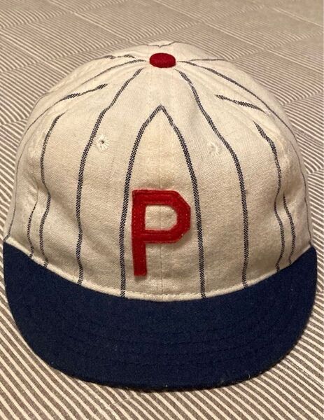 レア!ユニバーサルプロダクツ × EBBETS FIELD エベッツフィールド CAP キャップ 帽子 オフホワイト系 ネイビー系