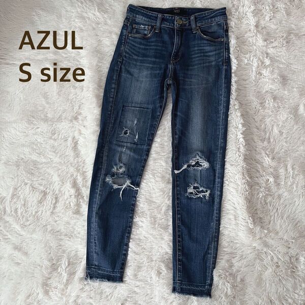 azul by moussy ダメージデニムパンツ インディゴ サイズS ジーンズ