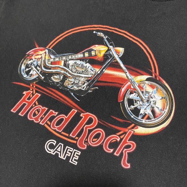 Hard Rock Cafe “HONOLULU” ギターバイクプリントTシャツ ブラック M〜L相当