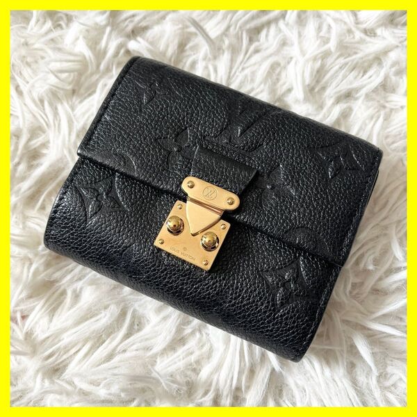 ルイヴィトン 三つ折り財布 モノグラム ポルトフォイユ コンパクト ブラック LOUIS VUITTON ノワール メティス