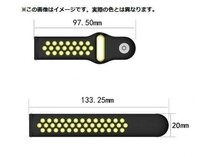 20mm バンド シリカゲル シリコン リスト ウォッチベルト 交換 腕時計ベルト SmartWatch スマートウォッチ バンド 黒ピンク_画像3