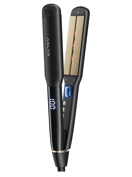 定価7980円 ANLAN ヘアアイロン ストレートアイロン マイナスイオン 36mmワイドプレート 2Way