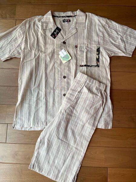 江戸勝 EDWIN ルームウェア L 綿100% メンズ 紳士服 パジャマ 上下セット 甚平 作務衣