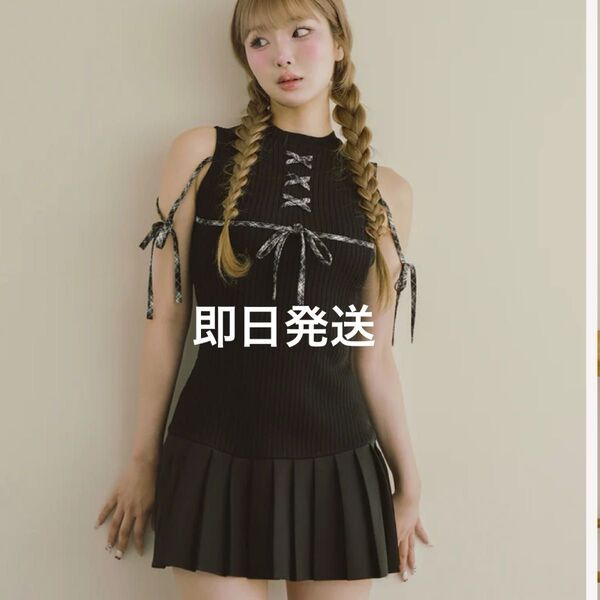 Darich ダーリッチ ドッキングレースアップミニワンピース BLK ブラック FREE 新品未使用