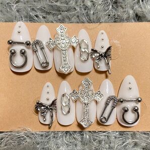 No.144 ネイルチップ ゴシックパンク パンクロック ゴテゴテ 現品 可愛い